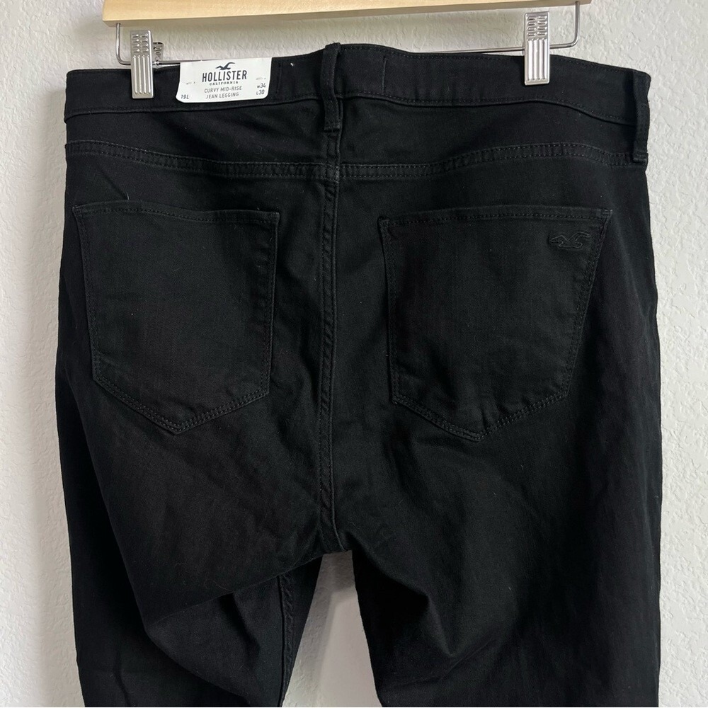 Hollister Women's Black Curvy Mid-rise Distressed Jean Legging  19R /‎ 34W NWT - Picture 8 of 11